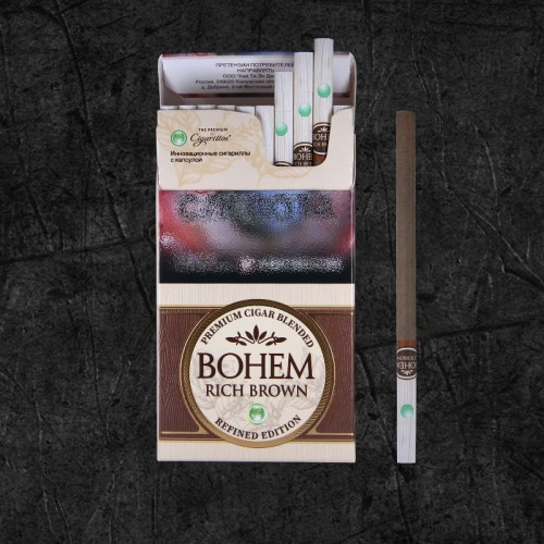 Сигариллы Бохем Супер слим - Рич Браун (Bohem Superslim - Rich Brown) Сигариллы со вкусом мохито, формата Супер Слим